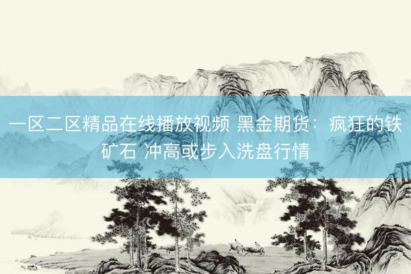 一区二区精品在线播放视频 黑金期货：疯狂的铁矿石 冲高或步入洗盘行情