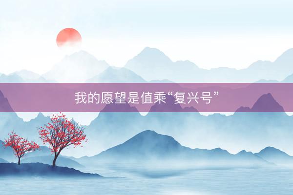 我的愿望是值乘“复兴号”