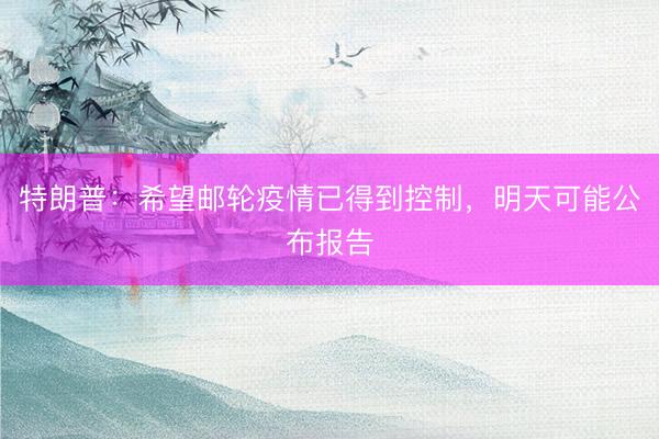 特朗普：希望邮轮疫情已得到控制，明天可能公布报告