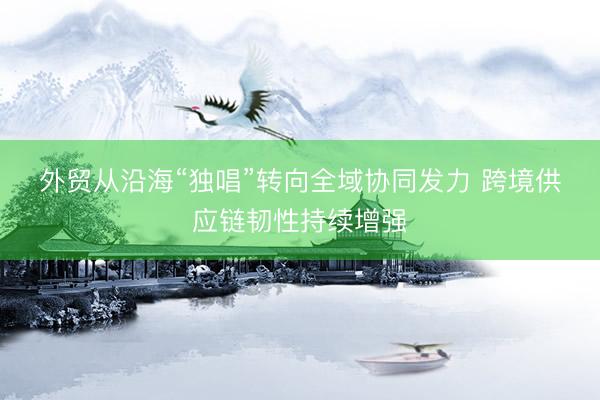 外贸从沿海“独唱”转向全域协同发力 跨境供应链韧性持续增强