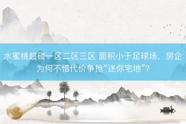 水蜜桃超碰一区二区三区 面积小于足球场，房企为何不惜代价争抢“迷你宅地”？