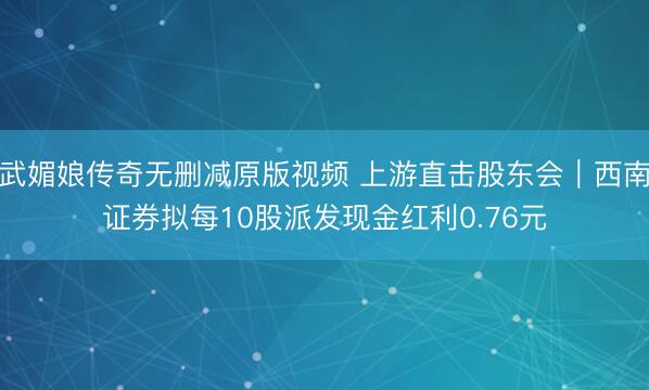 武媚娘传奇无删减原版视频 上游直击股东会｜西南证券拟每10股派发现金红利0.76元