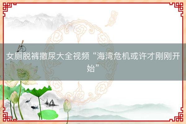 女厕脱裤撒尿大全视频 “海湾危机或许才刚刚开始”
