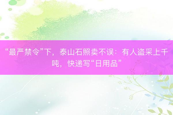 “最严禁令”下，泰山石照卖不误：有人盗采上千吨，快递写“日用品”