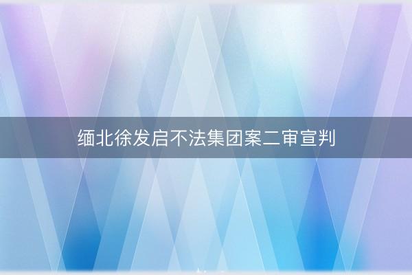 缅北徐发启不法集团案二审宣判