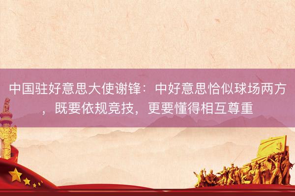 中国驻好意思大使谢锋：中好意思恰似球场两方，既要依规竞技，更要懂得相互尊重