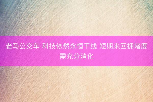 老马公交车 科技依然永恒干线 短期来回拥堵度需充分消化