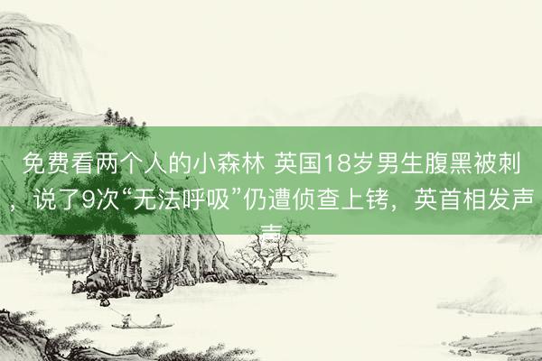 免费看两个人的小森林 英国18岁男生腹黑被刺，说了9次“无法呼吸”仍遭侦查上铐，英首相发声