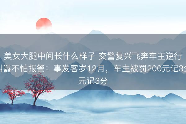 美女大腿中间长什么样子 交警复兴飞奔车主逆行叫嚣不怕报警：事发客岁12月，车主被罚200元记3分
