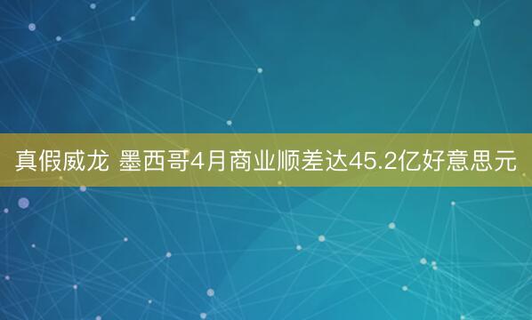 真假威龙 墨西哥4月商业顺差达45.2亿好意思元
