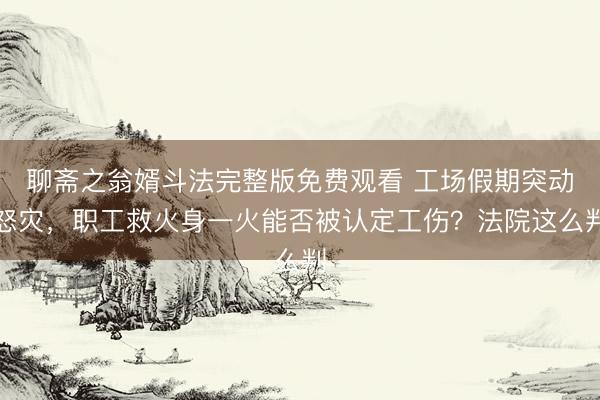 聊斋之翁婿斗法完整版免费观看 工场假期突动怒灾，职工救火身一火能否被认定工伤？法院这么判
