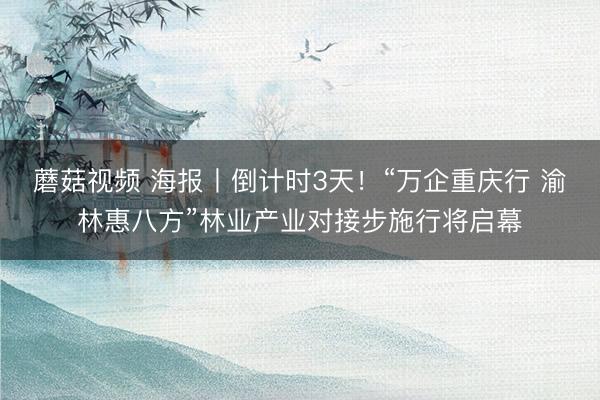 蘑菇视频 海报丨倒计时3天！“万企重庆行 渝林惠八方”林业产业对接步施行将启幕