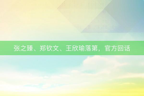 张之臻、郑钦文、王欣瑜落第，官方回话