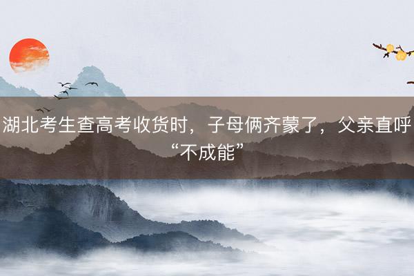 湖北考生查高考收货时，子母俩齐蒙了，父亲直呼“不成能”